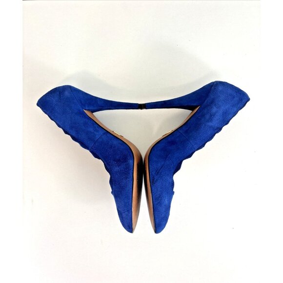 Betsey Johnson AA Very Giselle Blue Suede Platform Heels Pumps Women’s 8 - Picture 9 of 13